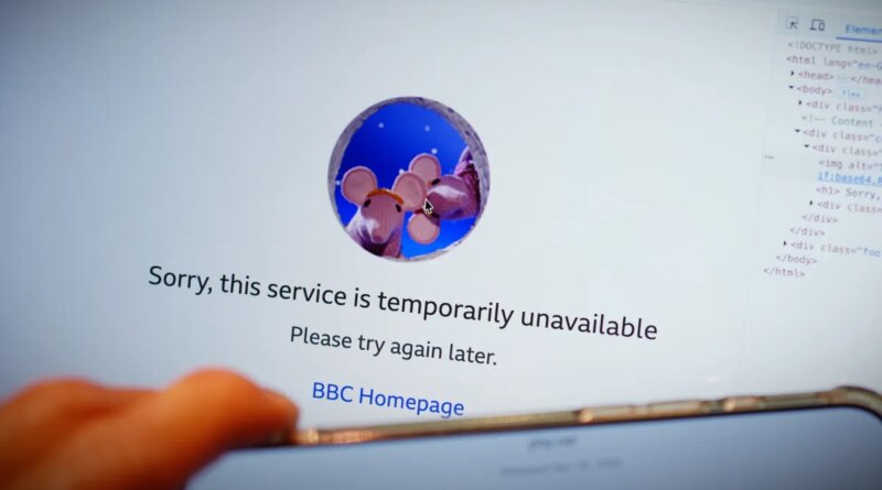 A page on the BBC website which is temporarily unavailable.